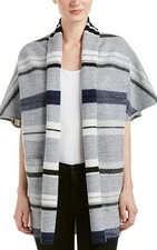 Derek Lam 10 Crosby Blanket Striped Wool Kimono Sleeve Cardigan Jacket Size L