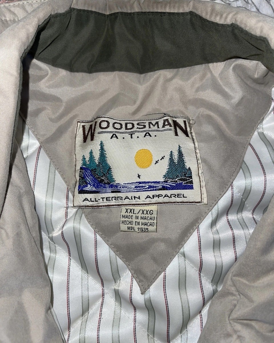 Vintage Woodsman ATA All Terrain Apparel Light Beige Bomber Jacket Men’s Sz XXL View 2