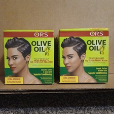 2 Box Olive Oil Built In Protection No Lye Hair Relaxer System Extra Strength