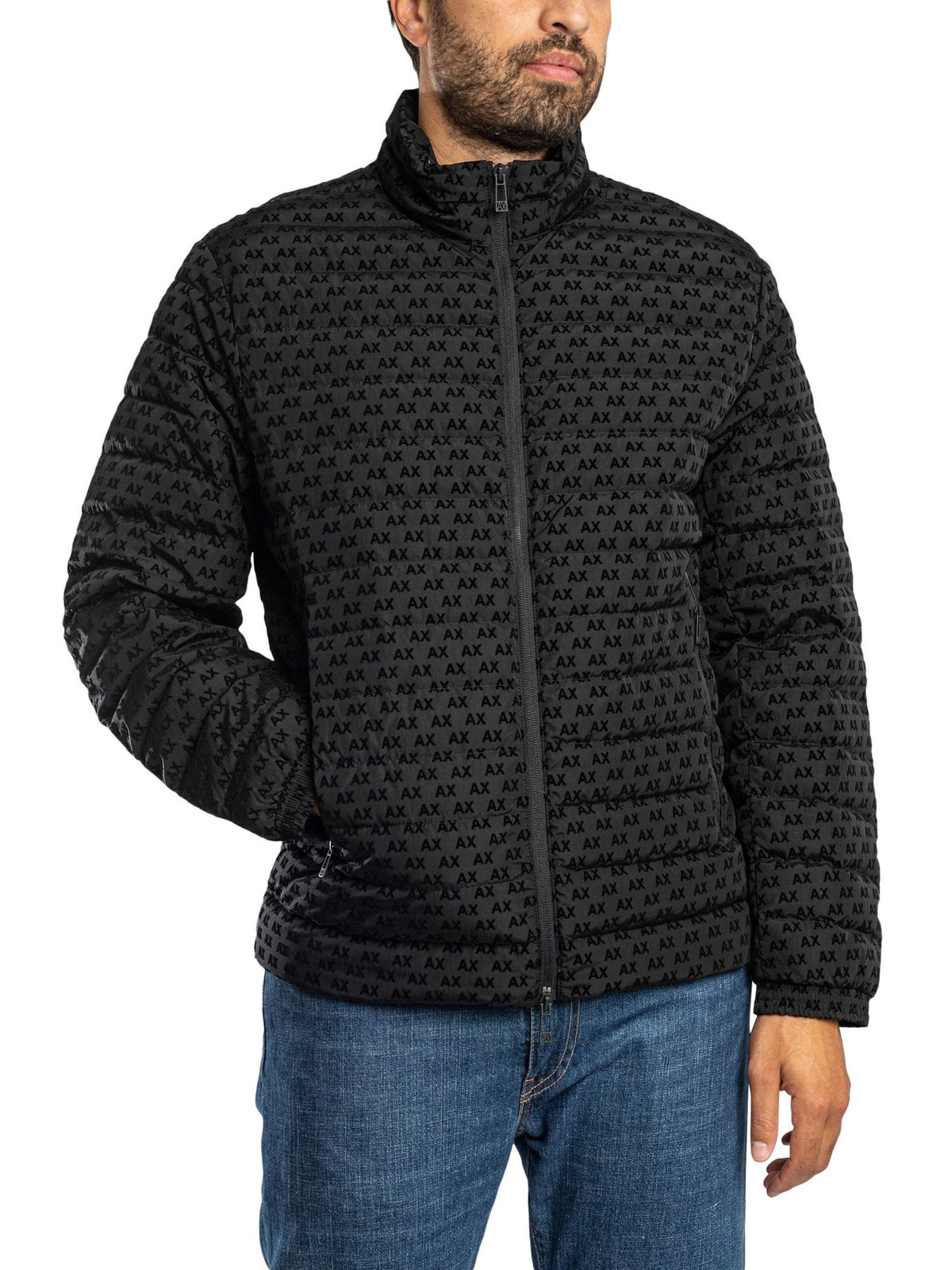 Armani Exchange Pattern Down Jacket, Black - M