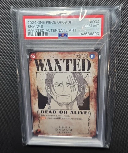 PSA 10 Shanks OP09-004 SP Wanted Poster Emperors in the New World ONE PIECE Card