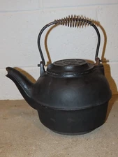 Vintage Cast Iron Tea Pot Kettle Swivel Lid, No Markings Found