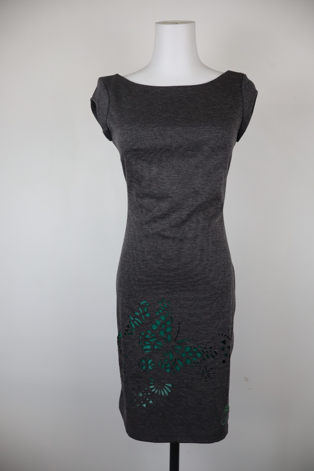 DESIGUAL VESTITO SMANICATO DONNA TG XS WOMAN CASUAL VINTAGE DRESS ABITO ADERENTE
