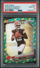 2025 Panini Prizm Kangaroo Prizm #302 Shedeur Sanders PSA 10 RC /61 (POP 1)
