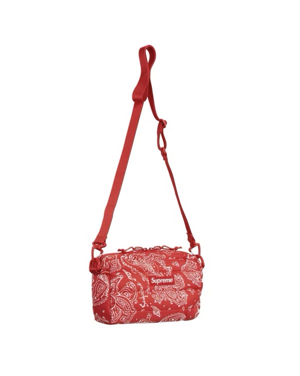 Supreme Puffer Red Paisley Side Bag FW22 Brand New With Tags