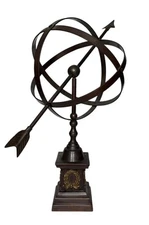 Metal Armillary Sphere Tabletop Garden Home Decor 14" Wreaths on Base