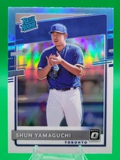 Shun Yamaguchi 2020 Donruss Optic #95 Rookie Carolina Blue and White Blue Jays