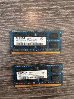 8GB (2x4GB) Elpida DDR3 Laptop RAM PC3-12800S 1600MHz SODIMM EBJ41UF8BDU0-GN-F