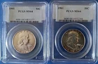 (2) 1961 MS64 Franklin Halves: PCGS Graded 90% Silver