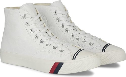PRO-KEDS ROYAL HI SNEAKER UNISEX HERREN GR. 7 = DAMEN GR. 8,5 SCHUHE WEISS/RD NEU