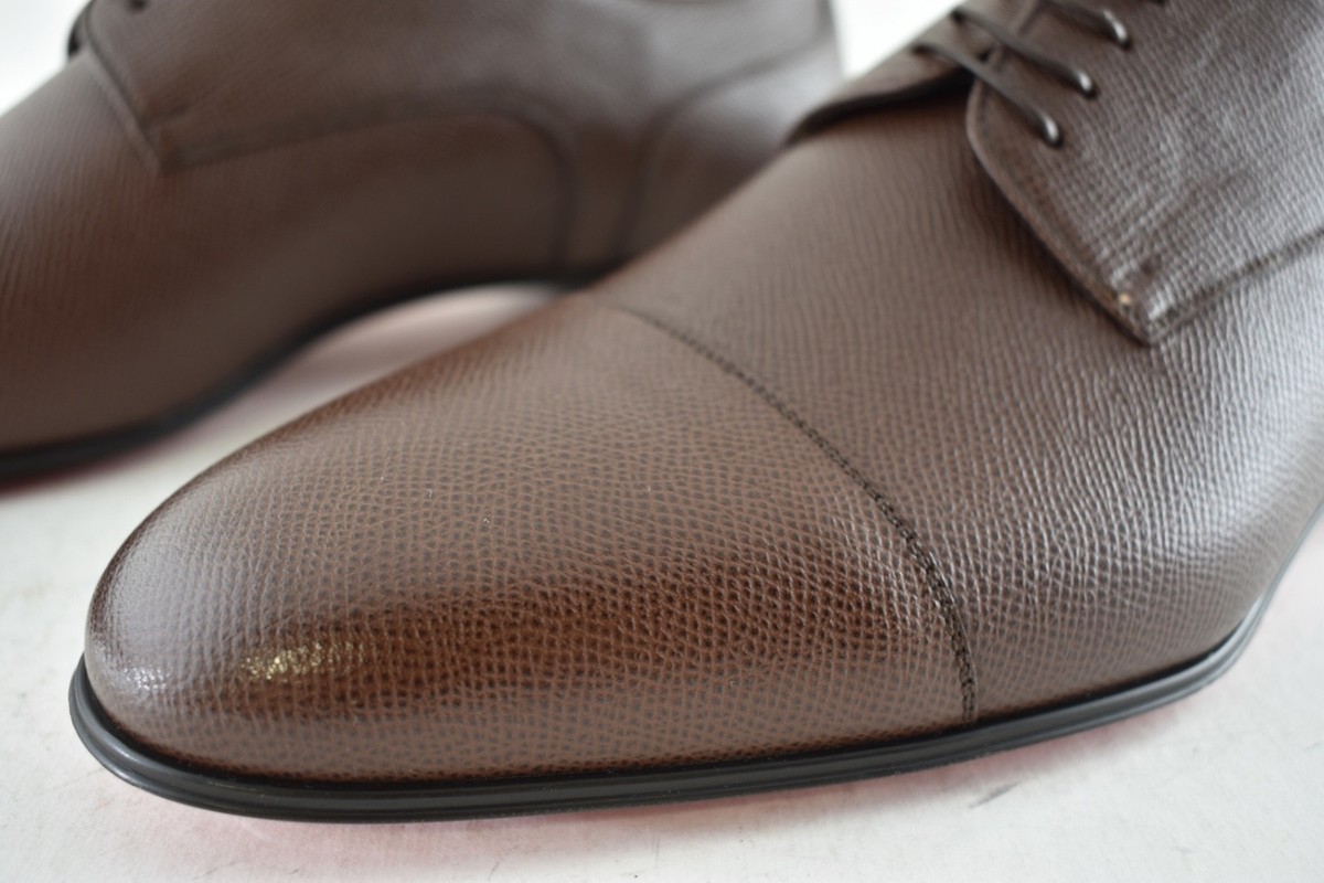 Christian Louboutin Surcity Flat Brown Leather Dress Oxford 