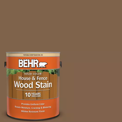 #ad #ad 1 Gal. #SC 109 Wrangler Brown Solid Color House and Fence Exterior Wood Stain $41.38