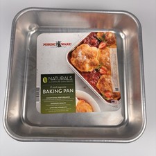 Nordic Ware 9" Square Baking Pan Naturals Aluminum Cake Brownie Pan Made in USA