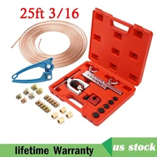 25 ft 3/16 Copper Coated Brake Line Single Double Flaring Tool with Tube Bender