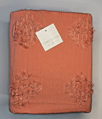 Threshold Tufted Diamond Crinkle Duvet Set in Melon Pink - Jacquard Weave-TwinXL