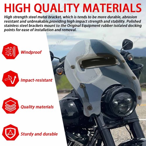 Detachable Gray Windshield Windscreen Fit for Harley Road King FLHR/I 1994-2022 - Imagen 6 de 24