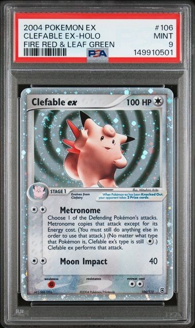 Pokemon Clefable ex EX Fire Red & Leaf Green Holo Ultra Rare #106 PSA 9 NEW CERT