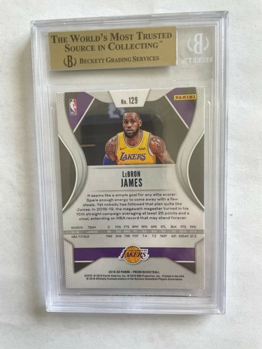 LEBRON JAMES - 2019-20 PANINI PRIZM - #129 - BGS 9.5 GEM MINT - LAKERS - - Picture 2 of 2