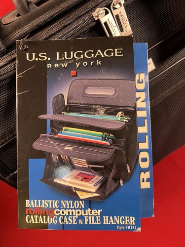 U.S. Luggage Ballistic Nylon Rolling Computer Catalog File Case - 18"x9.5"x14" - Picture 1 of 23