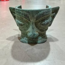 China Old be unearthed collectibles,From Countryside Bronze Humanoid face facial