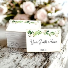 RUSTIC EUCALYPTUS HERBS SWAG FLAT WEDDING PLACE CARDS, TAGS or ESCORT CARDS 399
