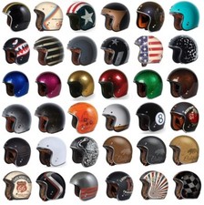 T50 Torc 3/4 Cara Abierta Moto Scooter Casco DOT Café Racer Retro De Colección
