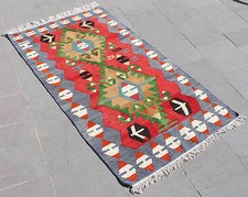 Tappeto kilim turco 31 x 55 tessuto a mano West Anatolian Kilim 80 x 142 cm