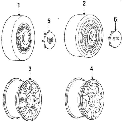 Tapa central de rueda para Cadillac Seville STS 1992 (N/P 3539324)
