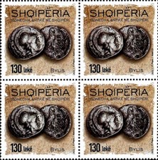 Albania Stamps 2022. Ancient Coins in Albania. Block of 4 MNH