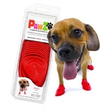 Pawz Rubber Dog Boots - Small Red
