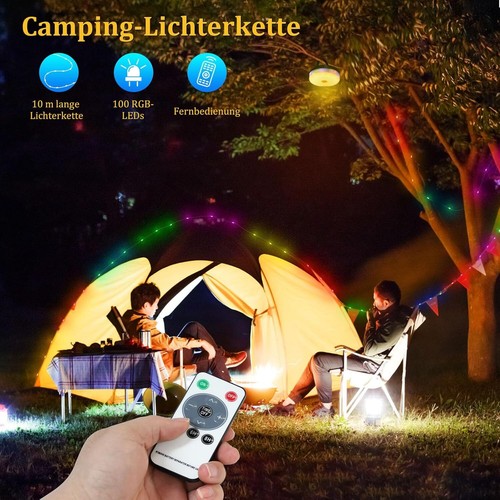 Catena Luminosa USB Campeggio Avvolgibile Catena Luminosa LED Impermeabile Solare Portatile - Foto 6 di 29