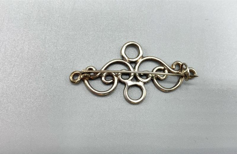 Sterling Silver Scrollwork Brooch - image 5