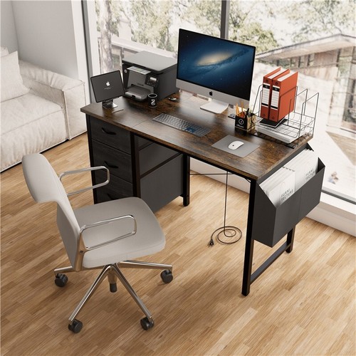 Computer Desk Laptop Table w/Power Outlet & Drawer Home Office Study Workstation - Picture 27 of 27