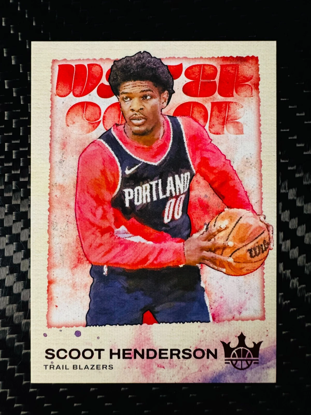 Scoot Henderson 2023-24 Panini Court Kings Water Color Ruby 001/149 RC #15