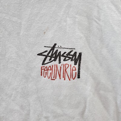 STÜSSY FEELIN IRLE!!! VINTAGE Stussy Men T-Shirt 2XL Blue Feelin Irle Cant Break Jah