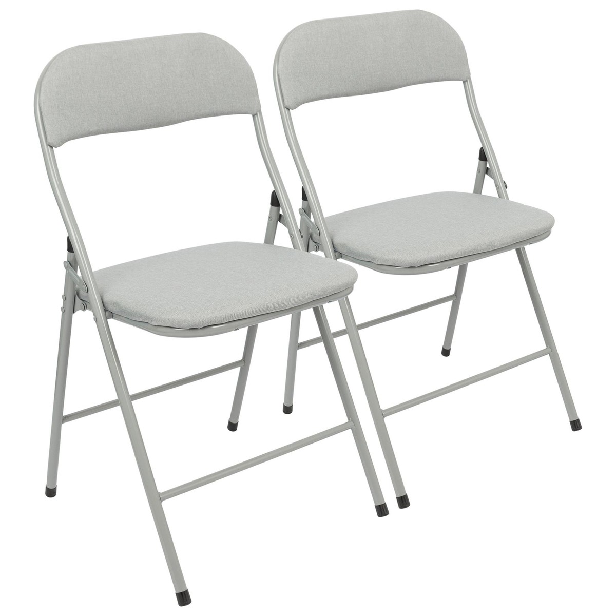 Fabric Plastic Chairs Walmart 2x Grey Fabric Padded Metal Folding
