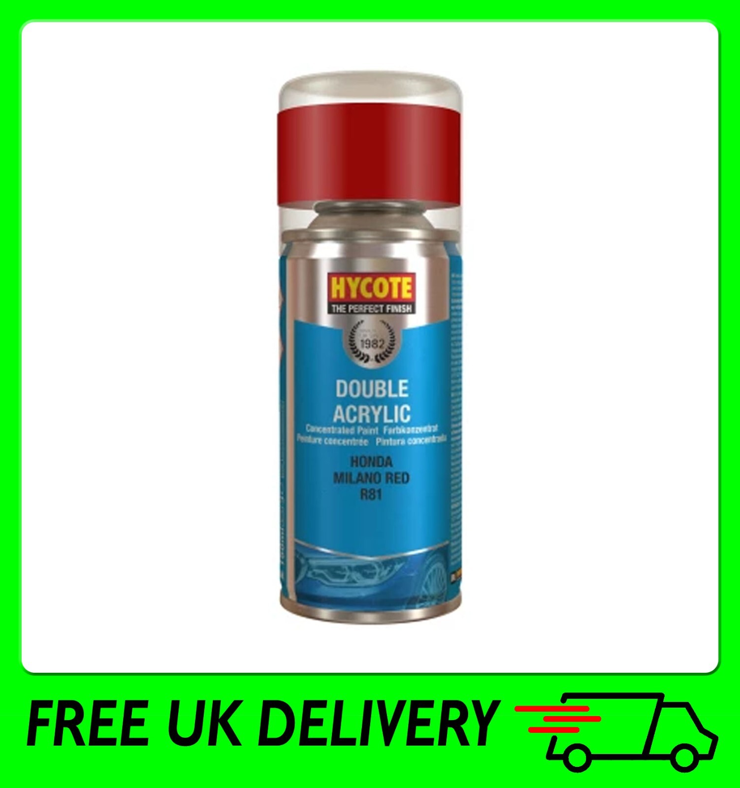 Double Acrylic Aerosol Car Spray Paint, Honda Milano Red, 150 ml - Image 4
