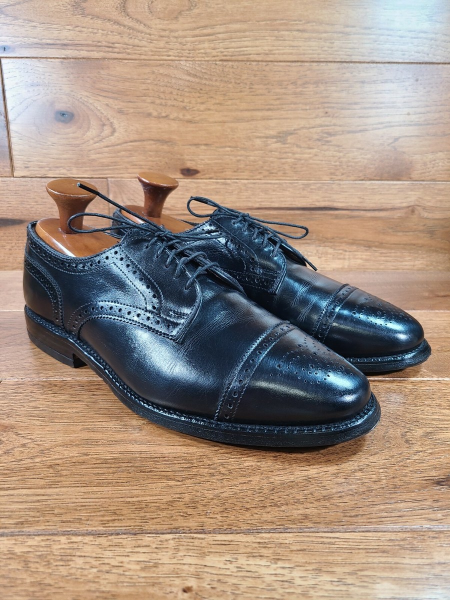 Allen Edmonds SANFORD Black Leather Cap Toe Derby Dress 