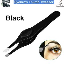 Black Slant Eyebrow Hair Removal Thumb Tweezer Manicure Pedicure Beauty Care New