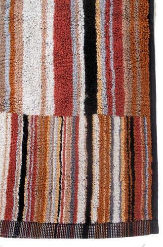 MISSONI HOME TWO BATH TOWELS COTTON vintage RED BROWN 27X45" FIZZ 100 - 第 6/14 張圖片