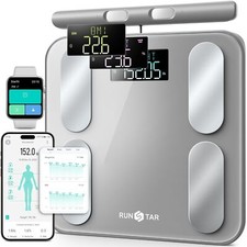 Runstar Digital Bathroom Scale for Body Weight, Body Fat, BMI 28 Measurements...