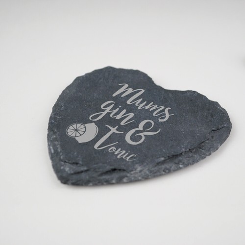 Mums Gin & Tonic Square / Heart Slate Coaster Mothers Day Birthday Gift Present - Picture 8 of 10