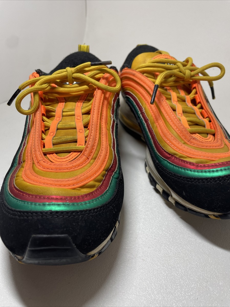 Nike CK9399 001 Mens Air Max 97 Sunburst Orange Green Black 