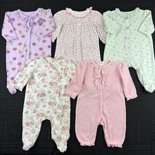 Infant Baby Girl Size 3 Months One Piece Pajamas PJ Sleepers Mixed Lot Set