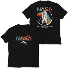NASA Space Shuttle Program Retro Style Front Back Graphic T-Shirt - Unisex