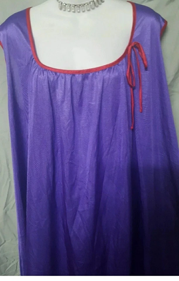 Camisón Only Necessities rojo púrpura pantorrilla sin mangas talla grande 3X 68" BUSTO Foto 3 de 4