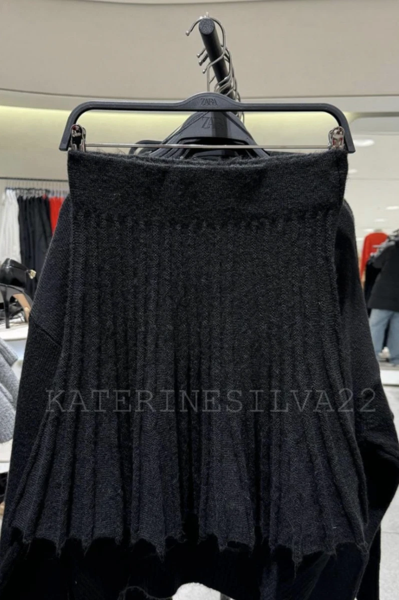 Black knit skirt hot sale zara