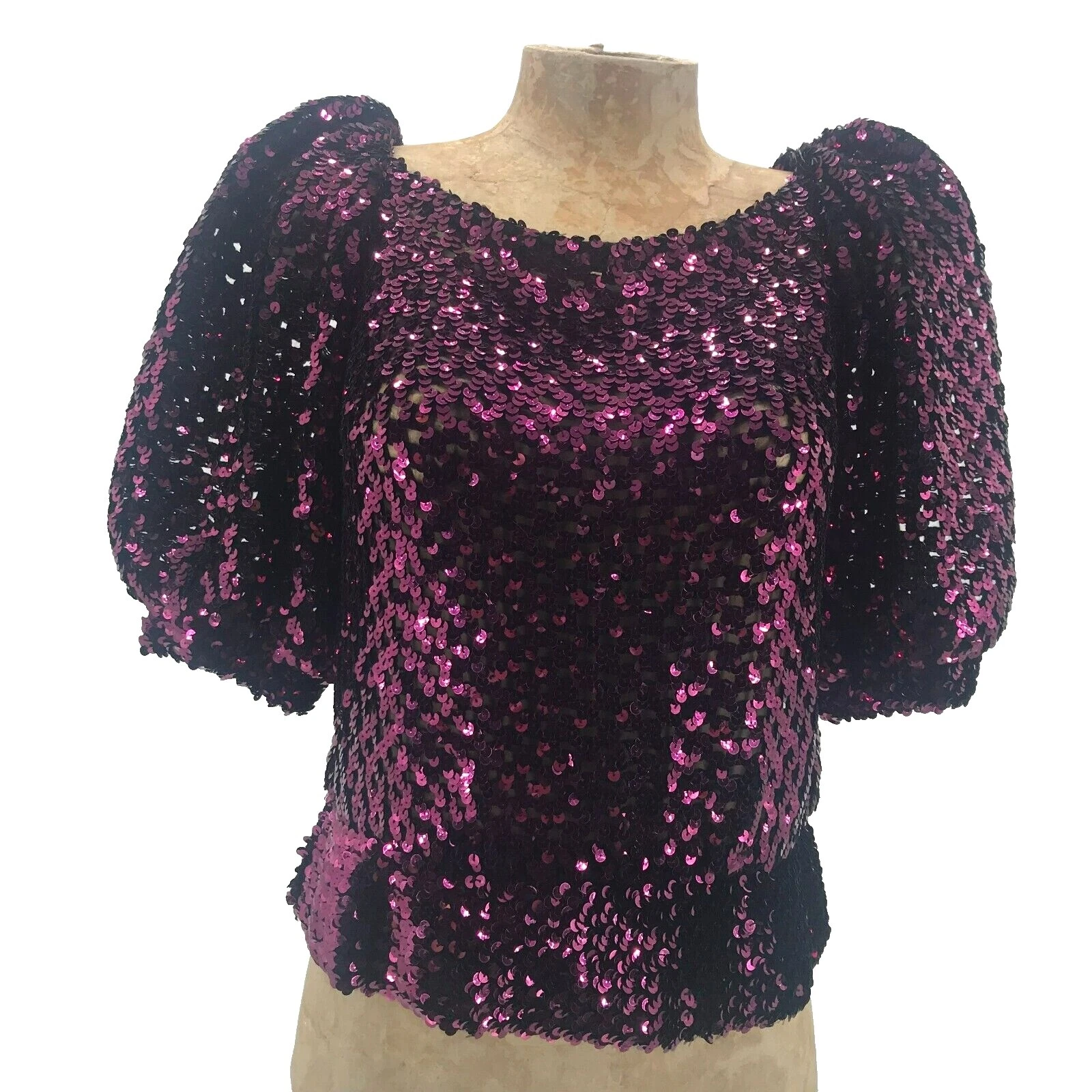 Camisetas Vintage Lentejuelas Disco para Mujeres
