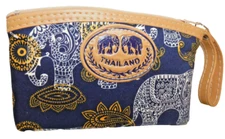 Blue Coin Purse Zipper Elephant 3.5x5 Change Pouch License Credit Cards NWOT