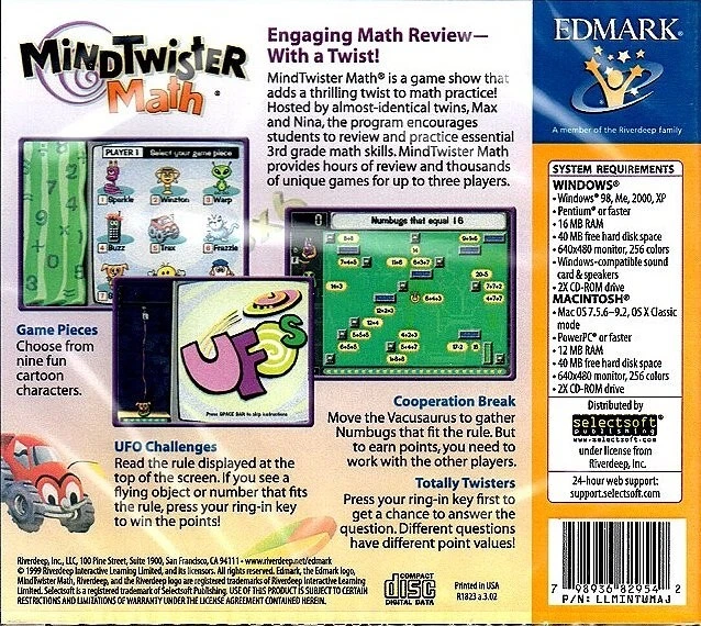 MindTwister Math (Ages 8-10) (CD, 1999) for Win/Mac - NEW CD in SLEEVE - Image 3 of 3
